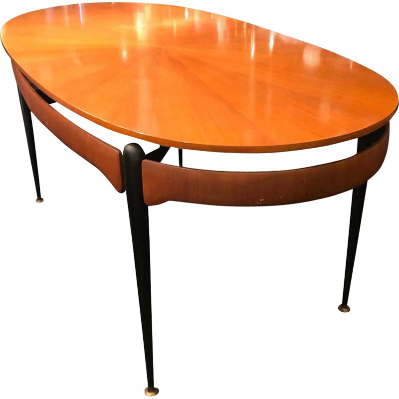 Table à manger vintage en palissandre, Italie, 1950