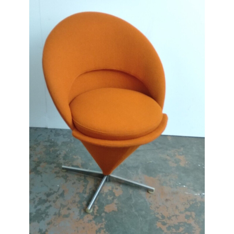 Vintage orange Cone chair by Verner Panton 1965