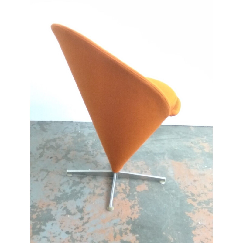 Vintage orange Cone chair by Verner Panton 1965