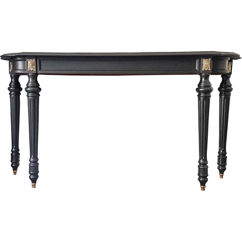 Table d'appoint vintage  noir mat Console demi-lune Italienne