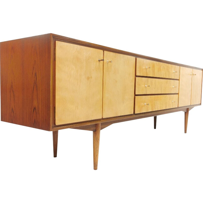 Sideboard Everest For Heals British Long John Teak And Maple  Mid Century 1960