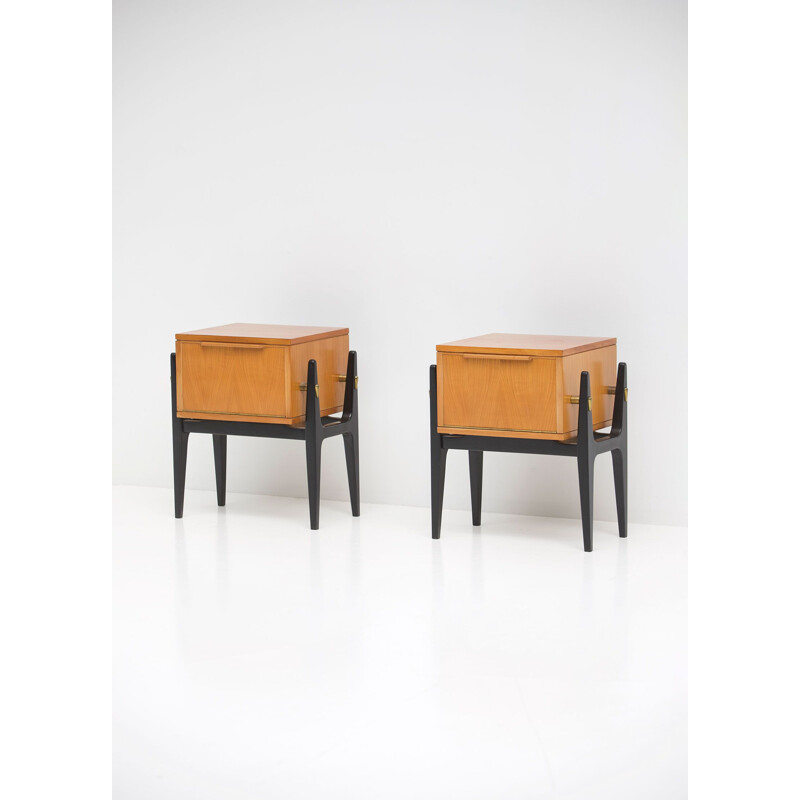 Pair of vintage Belgian nightstands 1950