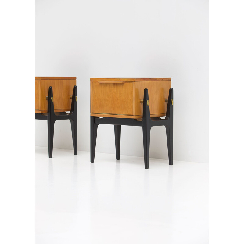 Pair of vintage Belgian nightstands 1950