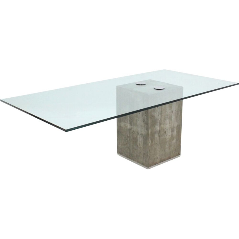 Vintage Concrete Dining Table by Sergio and Giorgio Saporiti for Saporiti Italia 1970s