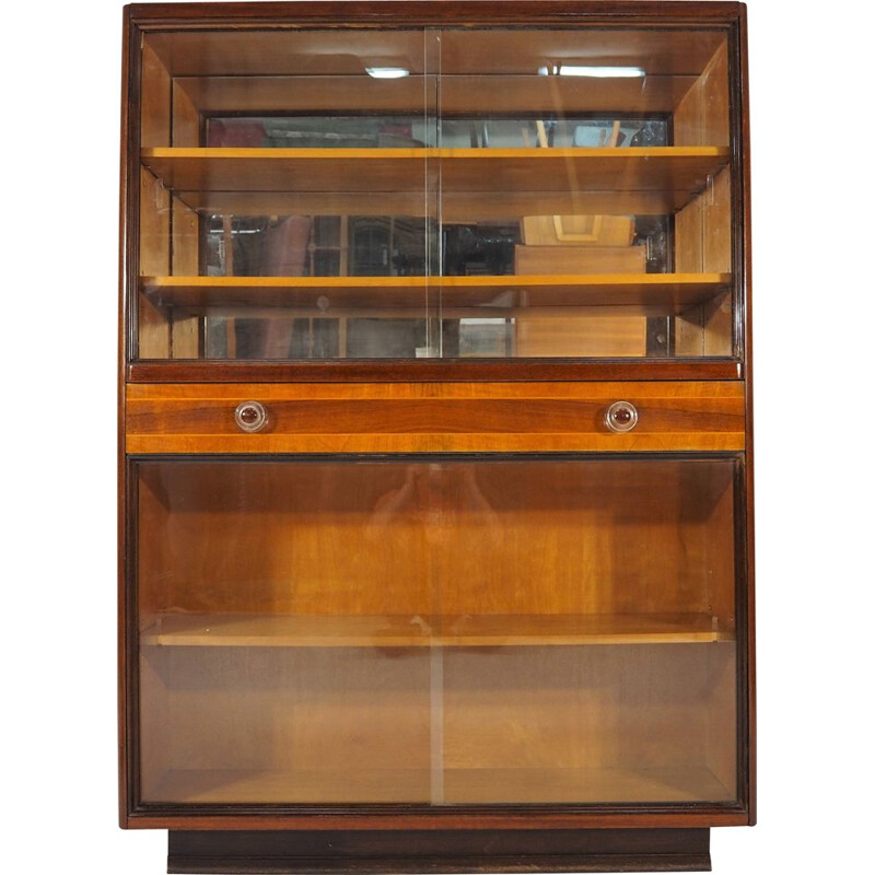 Vintage Walnut Display Cabinet, 1960s