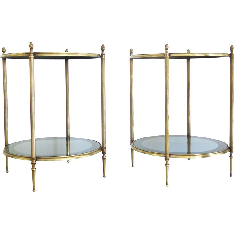 Pair of Mid-Century Brass Side Tables, French 1960s