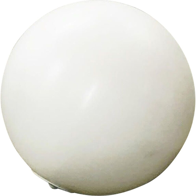 Lampe de sol vintage boule en plastique blanc 1970 