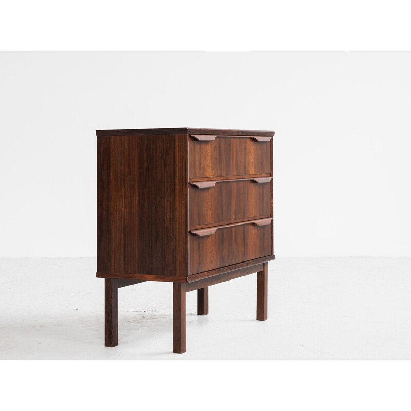 Small midcentury Danish chest of 3 drawers in rosewood by Trekanten 1960s