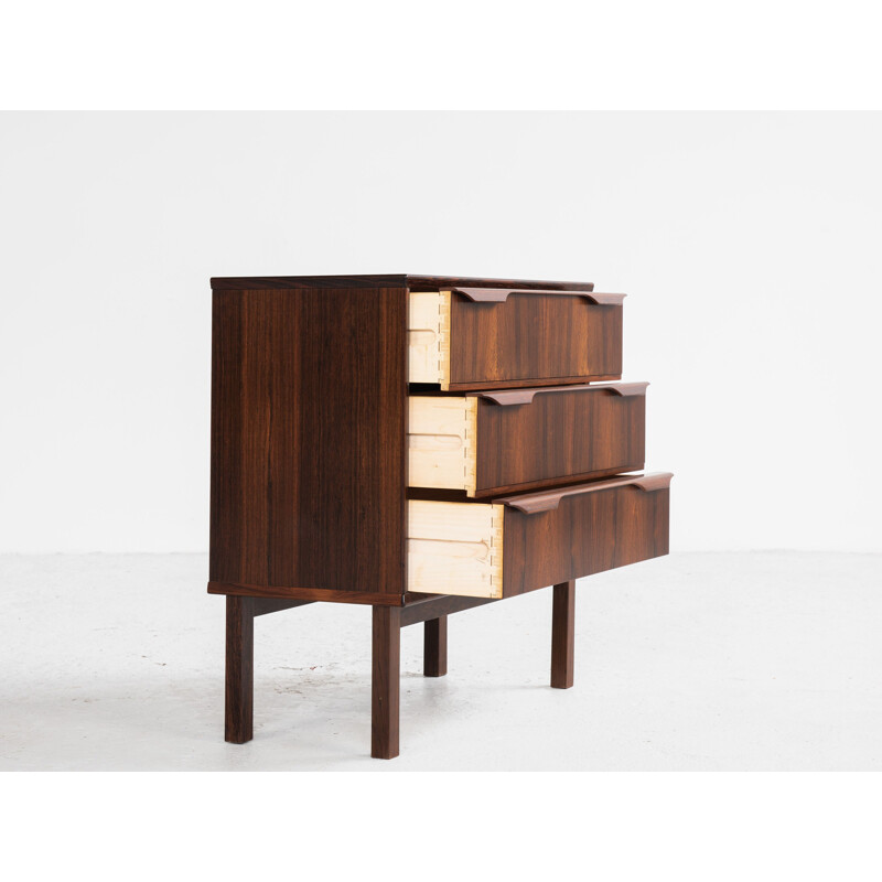 Small midcentury Danish chest of 3 drawers in rosewood by Trekanten 1960s