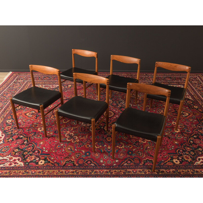 Set of 6 Vintage teak chairs H.W.Klein 1960