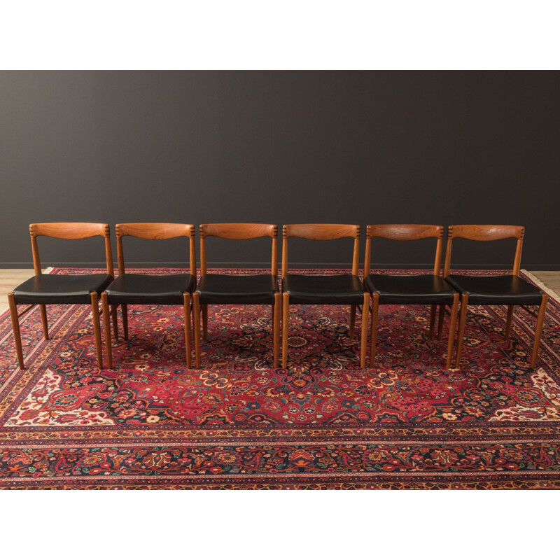 Set of 6 Vintage teak chairs H.W.Klein 1960