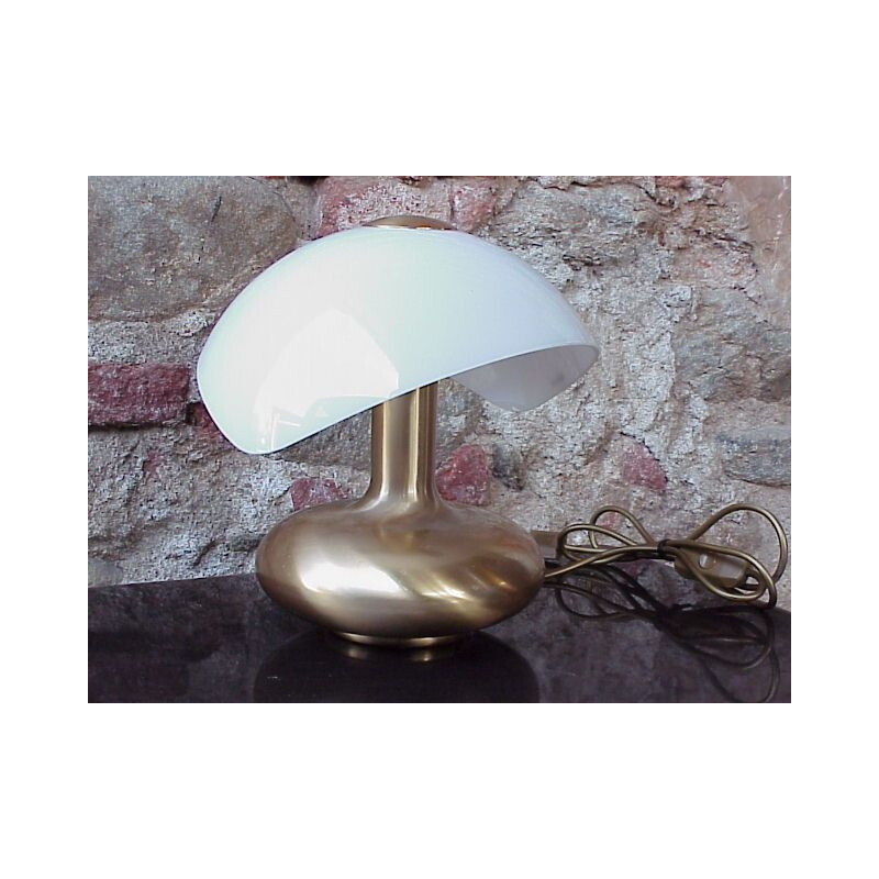 Vintage table lamp in brass and glass Veart  Venice Italy 1970