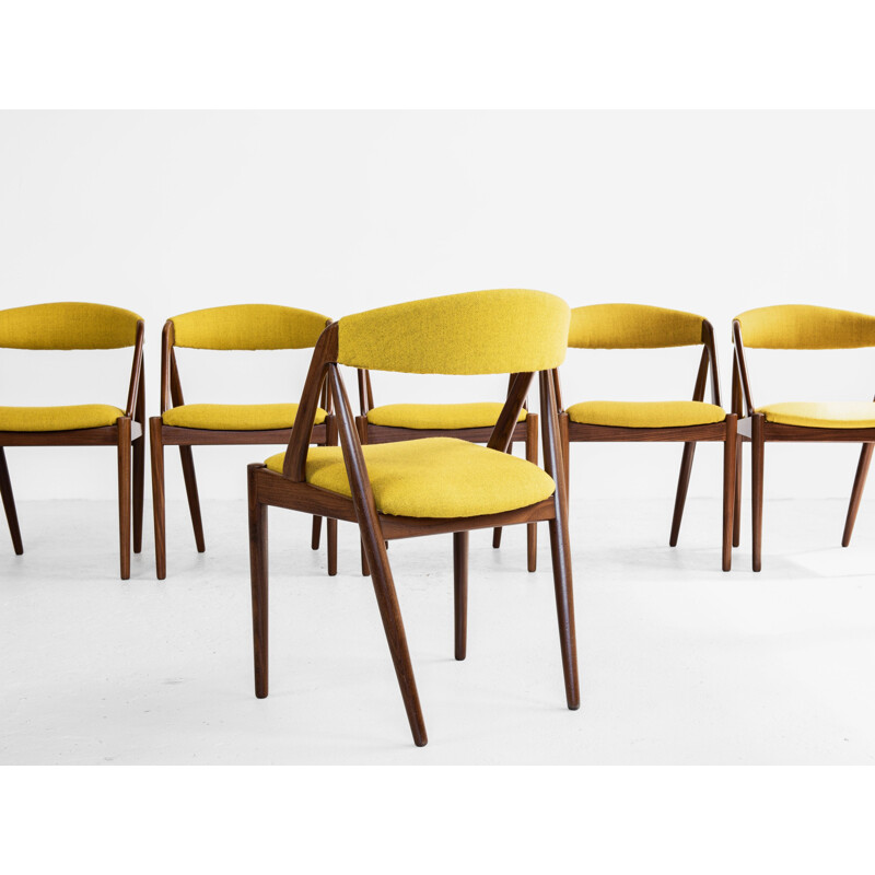 Ensemble de 6 chaises vintage en teck par Kai Kristiansen Danish 1960