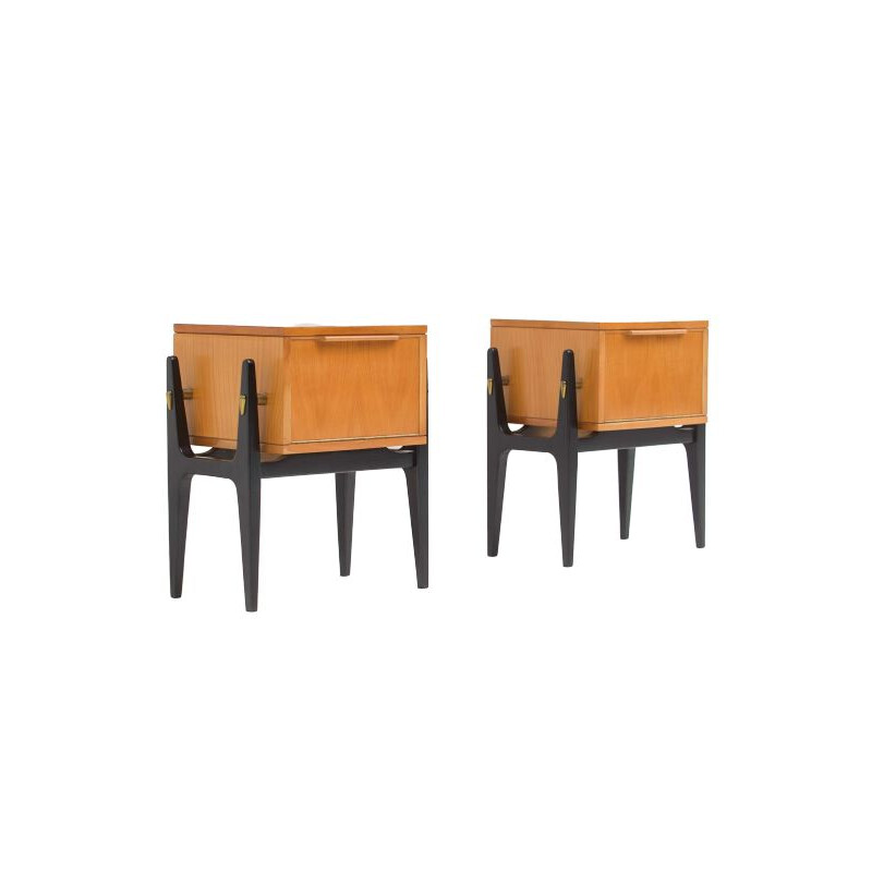 Pair of vintage Belgian nightstands 1950