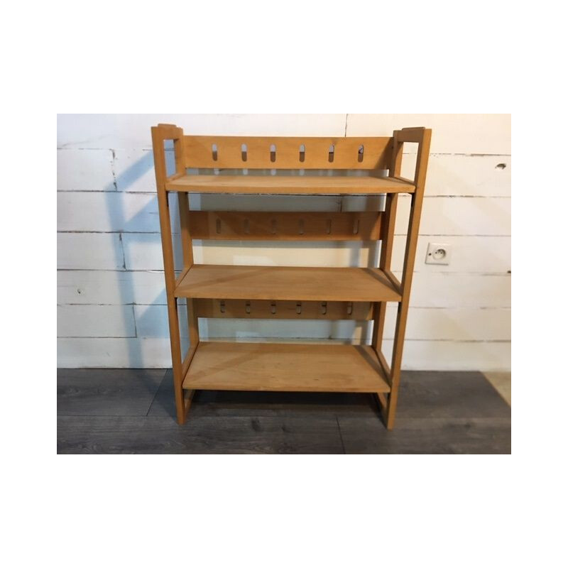 Vintage folding bookcase shelf 3 levels 1960