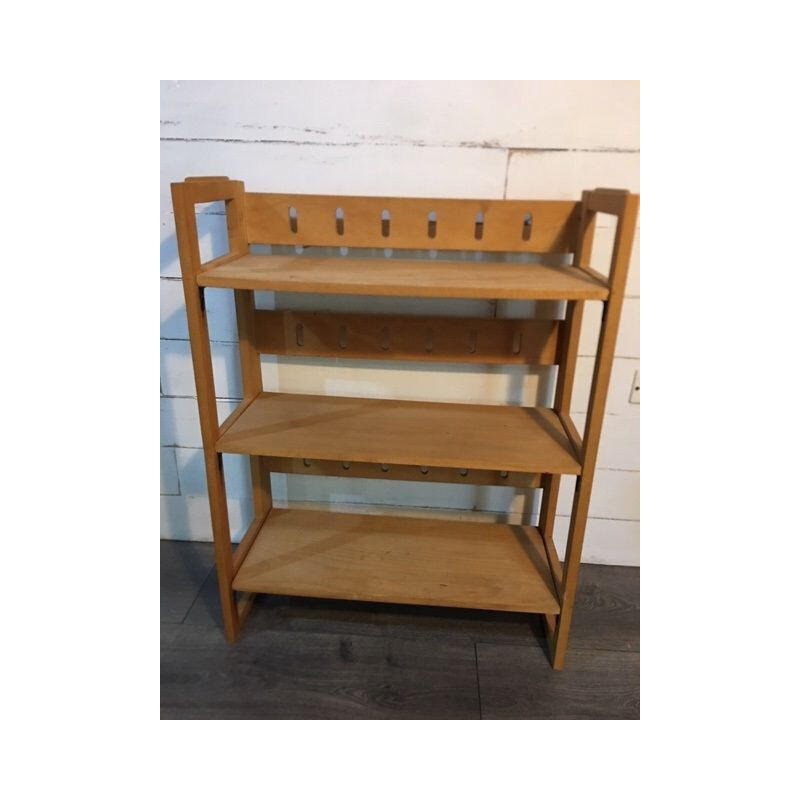 Vintage folding bookcase shelf 3 levels 1960