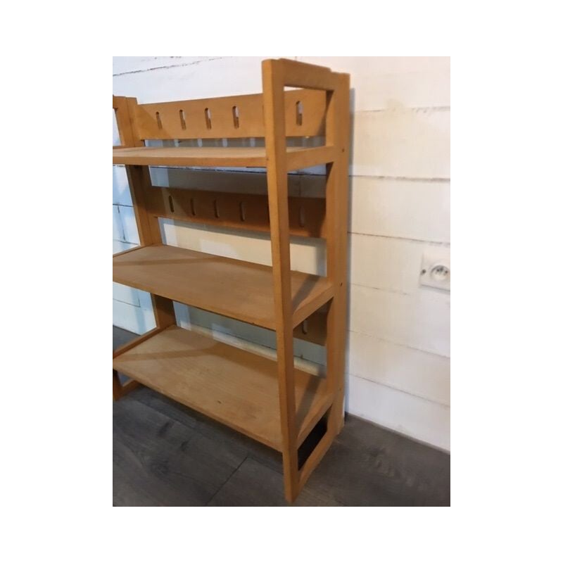 Vintage folding bookcase shelf 3 levels 1960