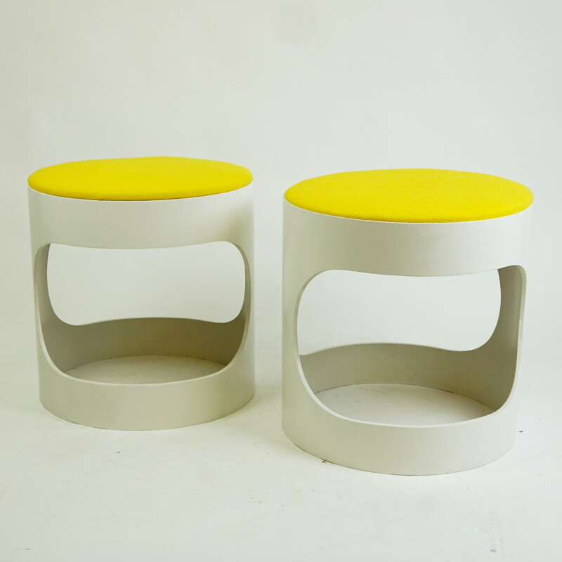 Pair of vintage white Stools by Opal Germany 1960s