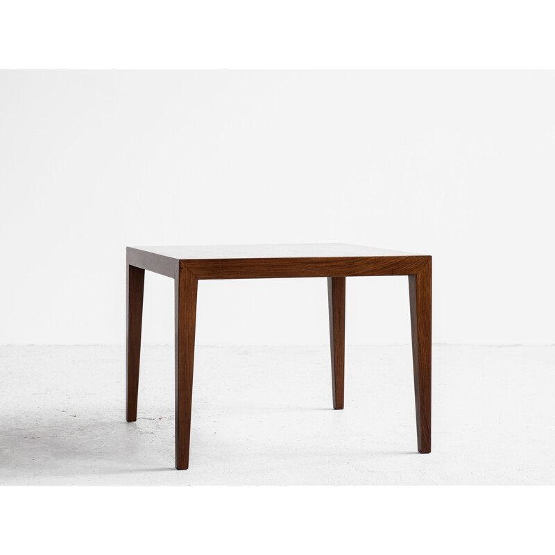 Midcentury square side table in rosewood by Severin Hansen for Haslev Danish 1960
