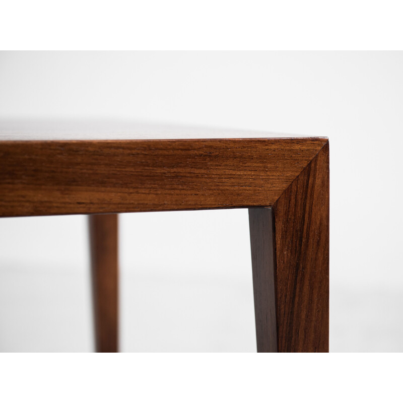 Midcentury square side table in rosewood by Severin Hansen for Haslev Danish 1960