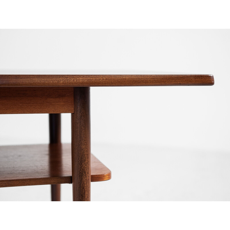 Long Midcentury Danish coffee table in teak with 2 levels 1960s