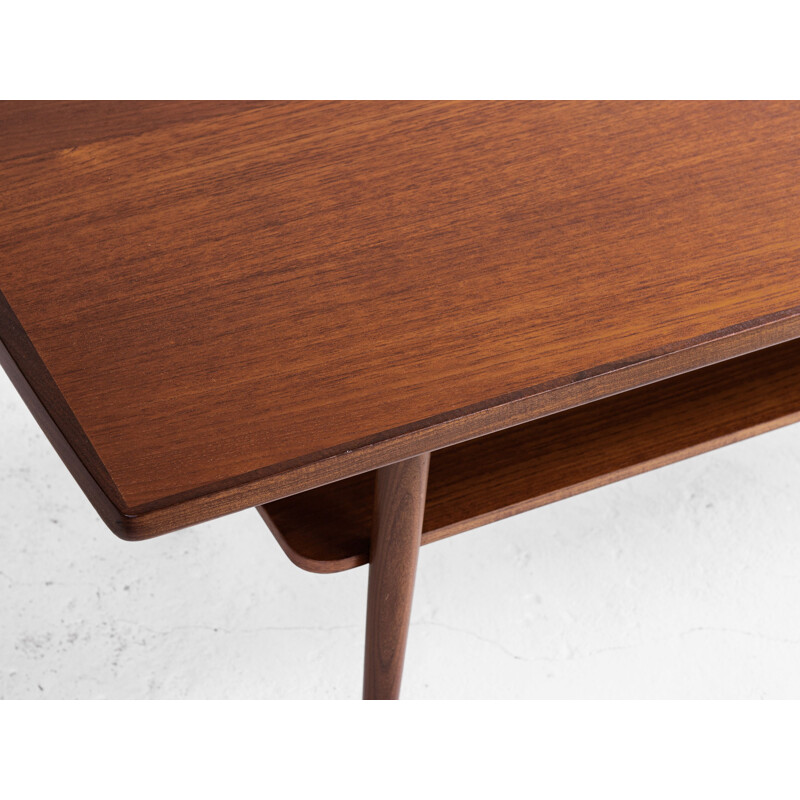 Long Midcentury Danish coffee table in teak with 2 levels 1960s