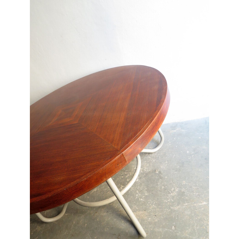 Vintage Bauhaus table in wood and metal 1930s