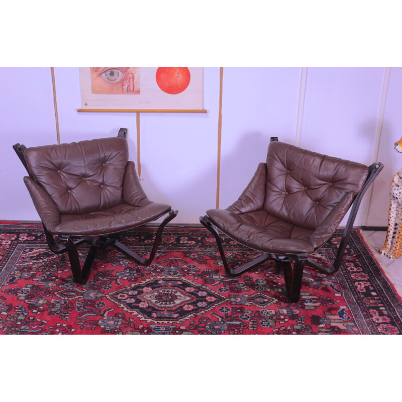 Pair of Viking Chairs by Myrstad Jim for Brunstad, 1970s