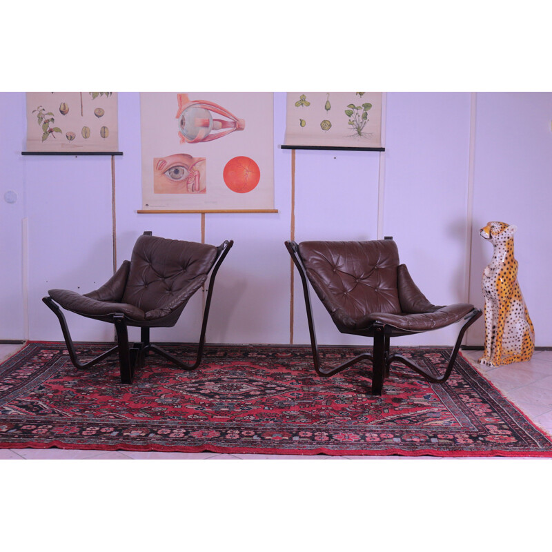 Pair of Viking Chairs by Myrstad Jim for Brunstad, 1970s