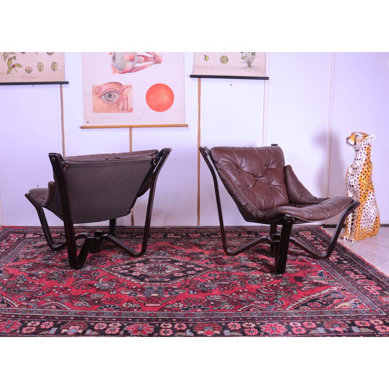 Pair of Viking Chairs by Myrstad Jim for Brunstad, 1970s