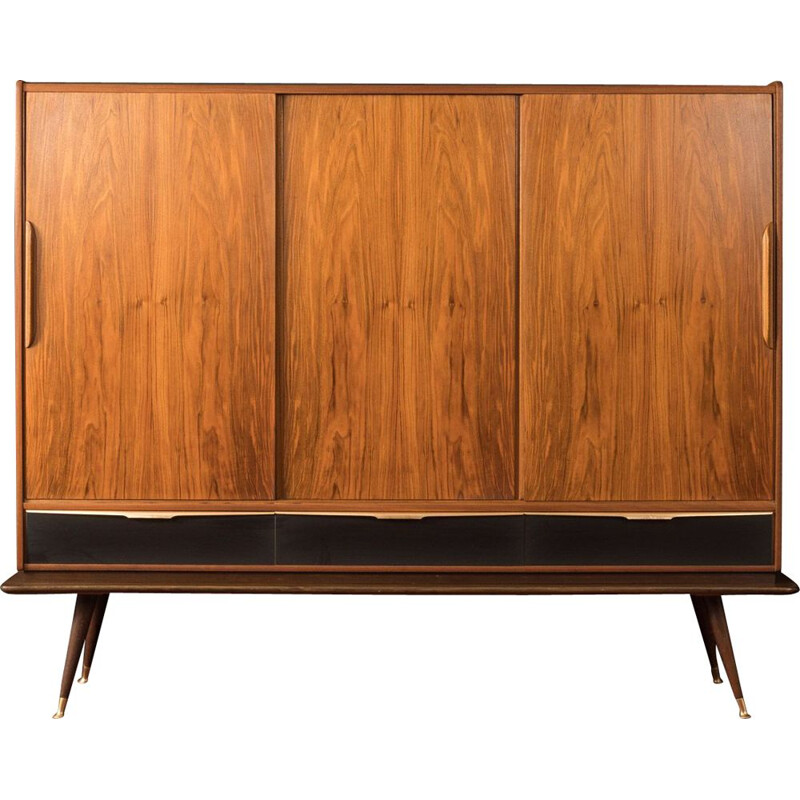 Vintage walnut Highboard 1950