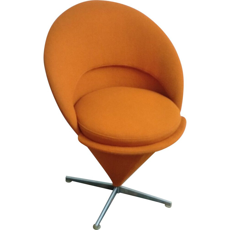 Vintage orange Cone chair by Verner Panton 1965