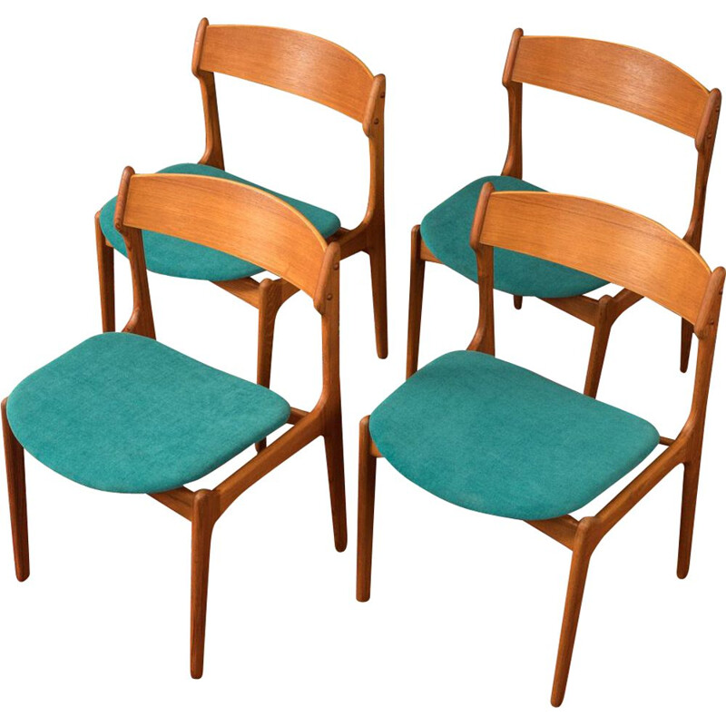 Set of 4 Vintage dining chairs, O.D. Møbler 1950s