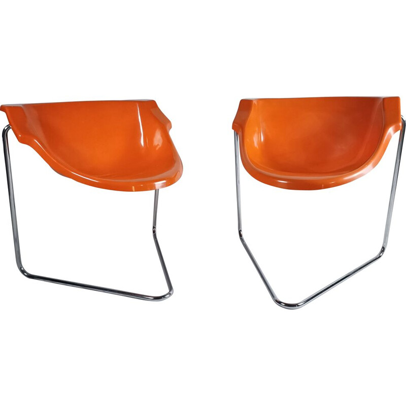 Pair of vintage ''Pussycat'' armchairs by Kwok Hoi Chan for Steiner, 1969