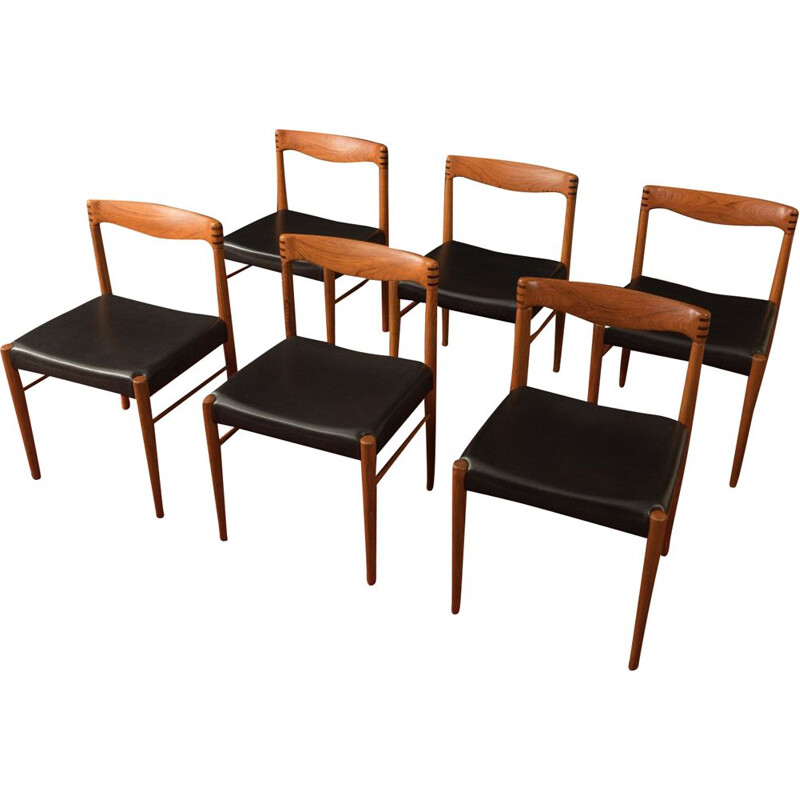 Set of 6 Vintage teak chairs H.W.Klein 1960