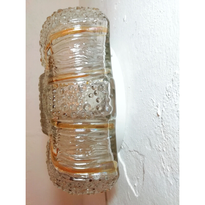 Vintage Glass wall light with two light points