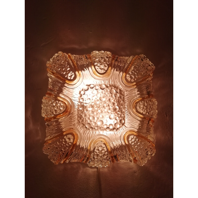 Vintage Glass wall light with two light points