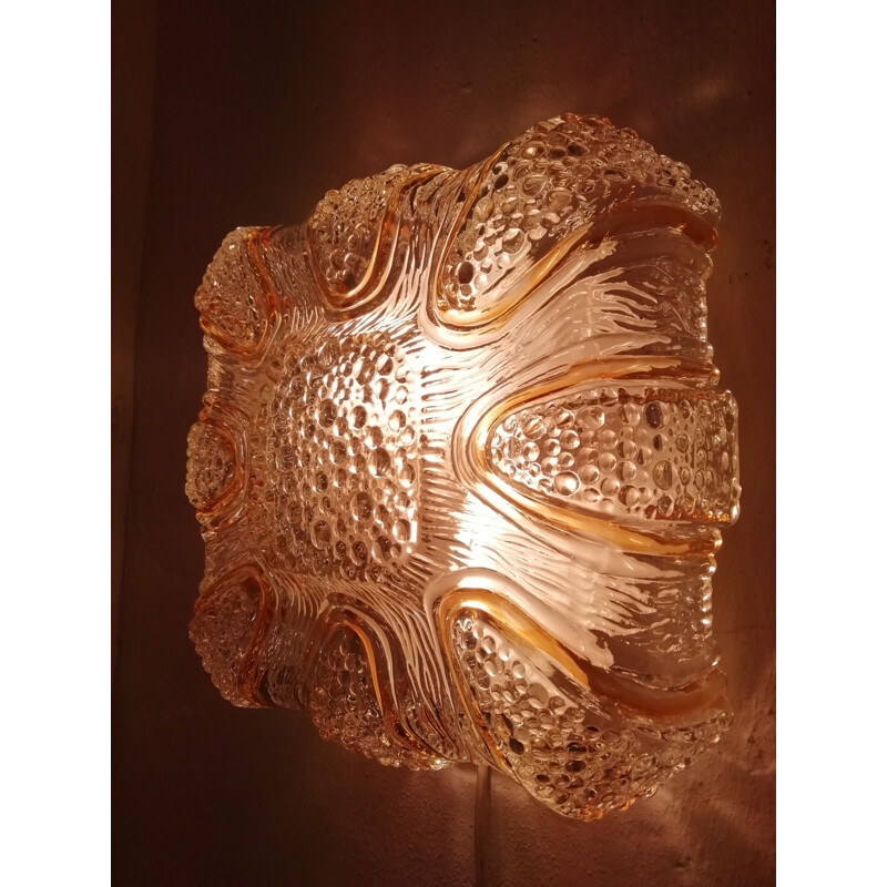 Vintage Glass wall light with two light points