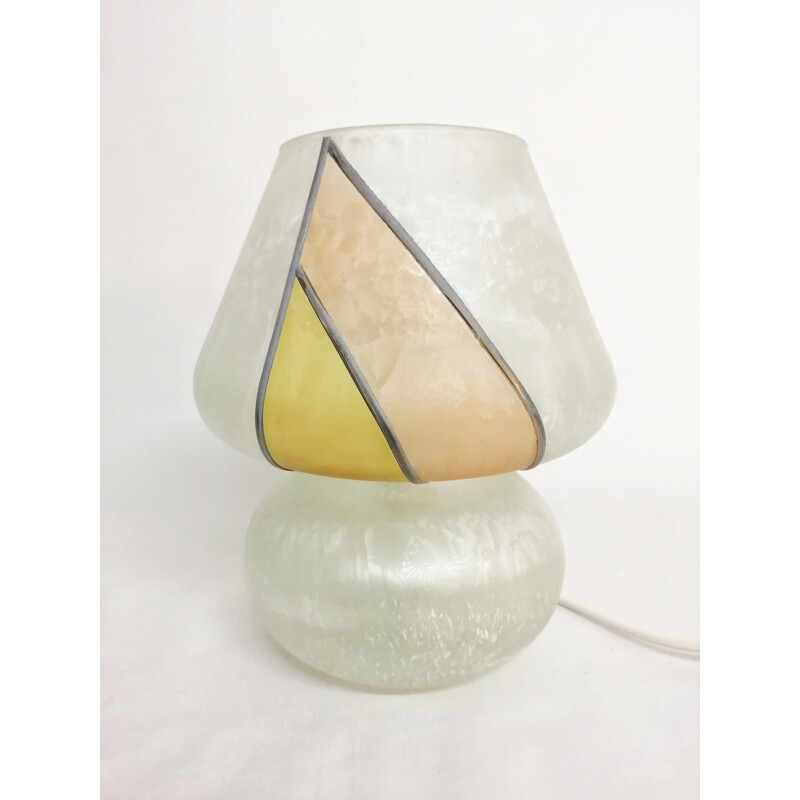 Vintage Painted glass table lamp