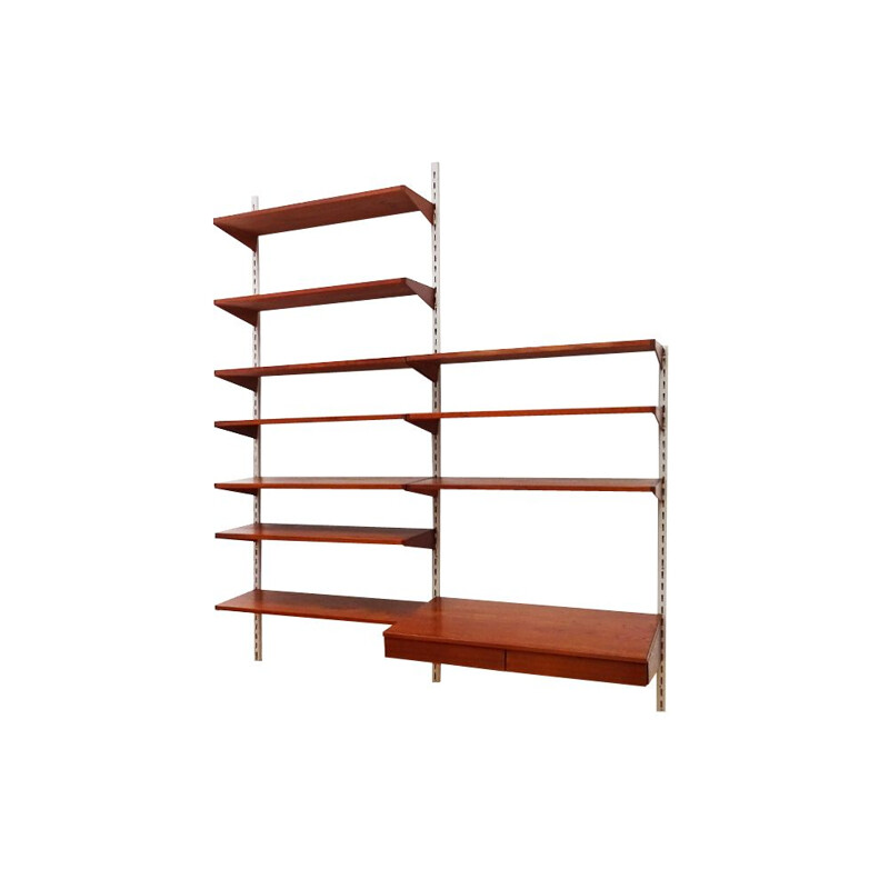 Mid century compact floating teak wall unit and shelving set Kai Kristiansen Danish 1957