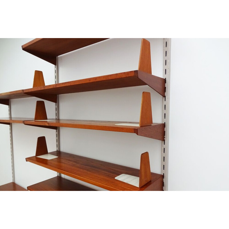 Mid century compact floating teak wall unit and shelving set Kai Kristiansen Danish 1957