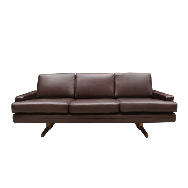 Vintage sofa dark brown modell 807 by Fredrik Kayser for Vatne Mobler Scandinavian 