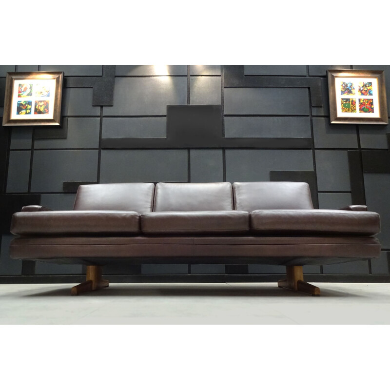 Vintage sofa dark brown modell 807 by Fredrik Kayser for Vatne Mobler Scandinavian 