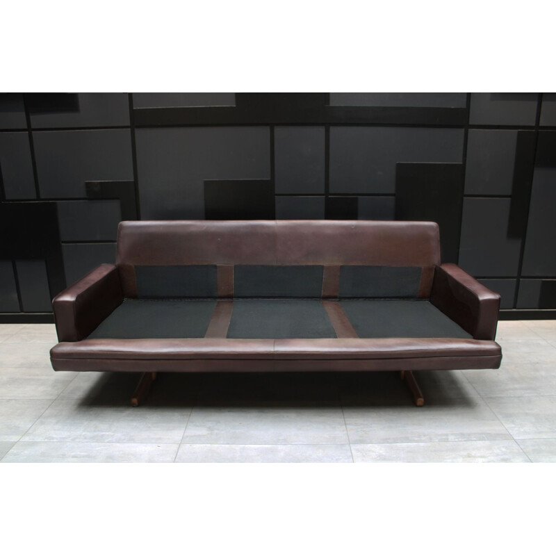 Vintage sofa dark brown modell 807 by Fredrik Kayser for Vatne Mobler Scandinavian 