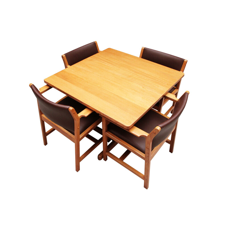 Mid Century oak 4 seater dining set by Børge Mogensen for Fredericia Stolefabrik Danish 1964