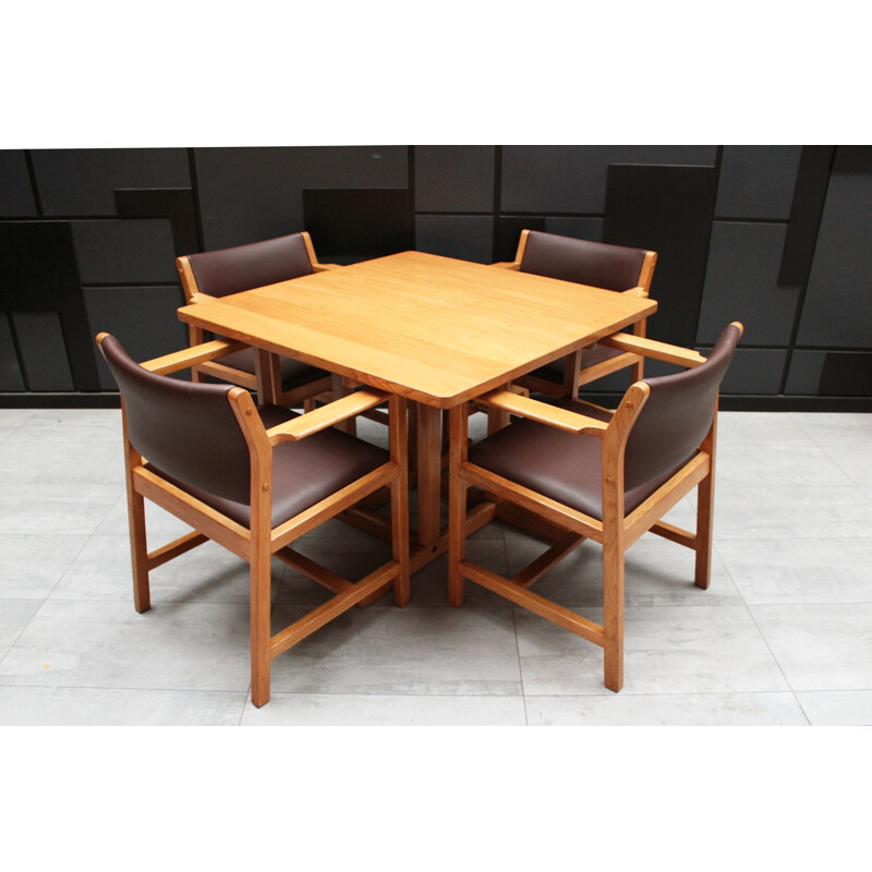 Mid Century oak 4 seater dining set by Børge Mogensen for Fredericia Stolefabrik Danish 1964