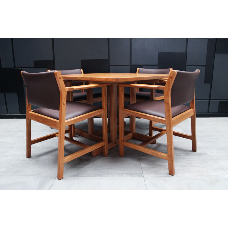 Mid Century oak 4 seater dining set by Børge Mogensen for Fredericia Stolefabrik Danish 1964