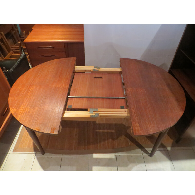 Frem Røjle dining Scandinavian set in teak, Hans OLSEN - 1950s  