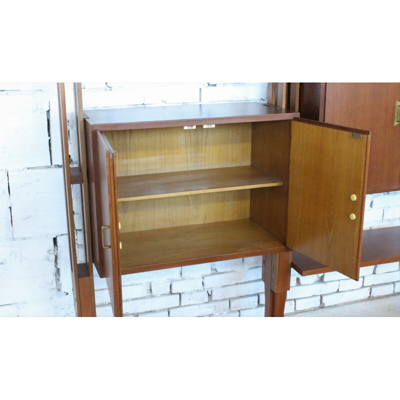 Mid century teak bookcase Poggi Pavia 1950s