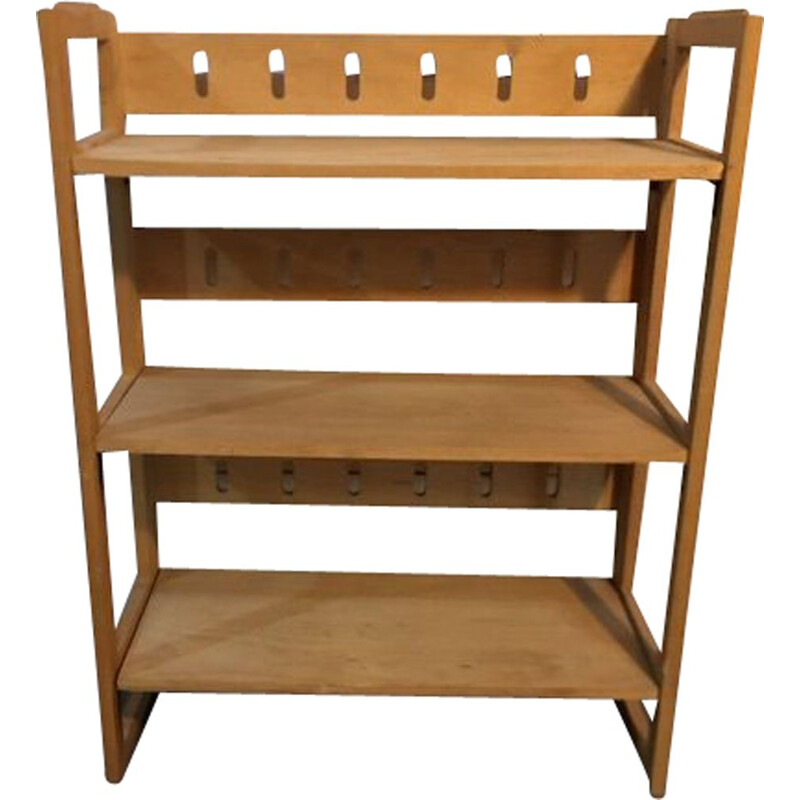 Vintage folding bookcase shelf 3 levels 1960